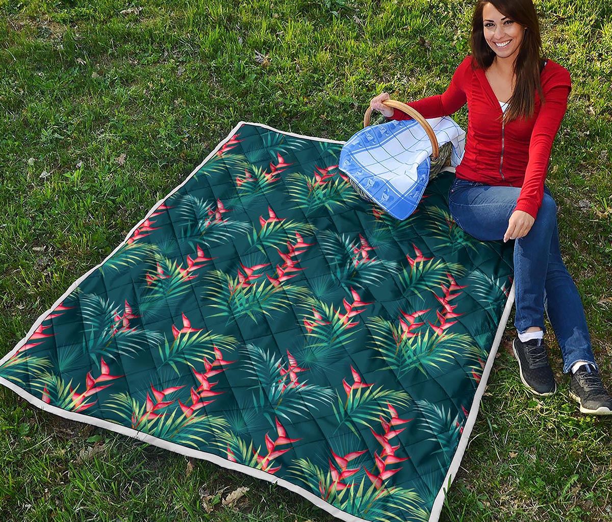 Tropical Plants Hawaii Pattern Print Quilt