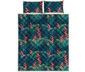 Tropical Plants Hawaii Pattern Print Quilt Bed Set