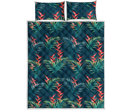 Tropical Plants Hawaii Pattern Print Quilt Bed Set