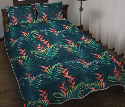 Tropical Plants Hawaii Pattern Print Quilt Bed Set