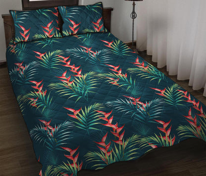 Tropical Plants Hawaii Pattern Print Quilt Bed Set