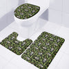 Tropical Sloth Pattern Print 3 Piece Bath Mat Set