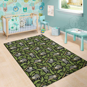 Tropical Sloth Pattern Print Area Rug