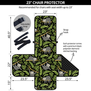 Tropical Sloth Pattern Print Armchair Protector