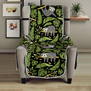 Tropical Sloth Pattern Print Armchair Protector