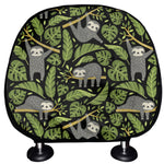 Tropical Sloth Pattern Print Car Headrest Covers