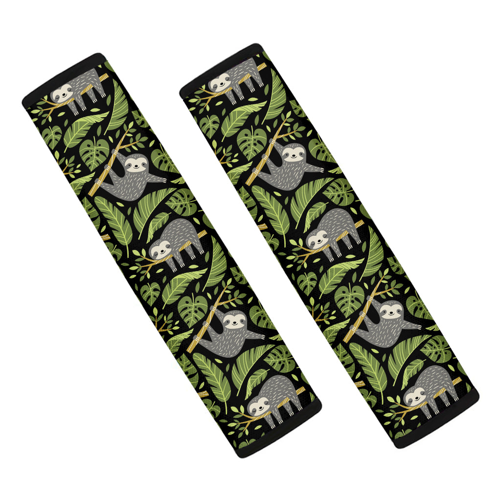 Tropical Sloth Pattern Print Car Seat Belt Covers