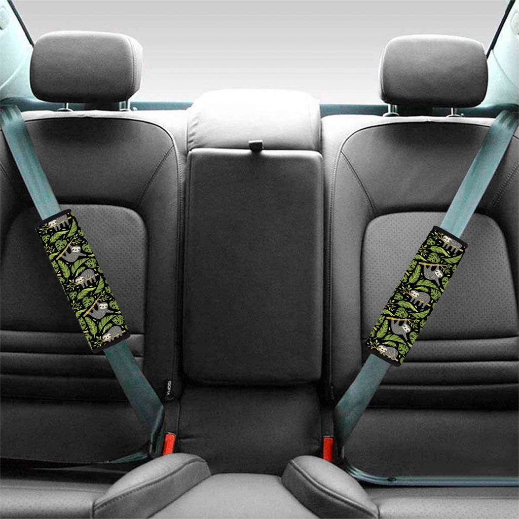 Tropical Sloth Pattern Print Car Seat Belt Covers