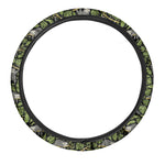 Tropical Sloth Pattern Print Car Steering Wheel Cover