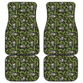 Tropical Sloth Pattern Print Front and Back Car Floor Mats