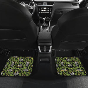 Tropical Sloth Pattern Print Front and Back Car Floor Mats