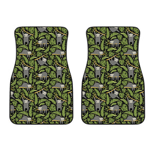 Tropical Sloth Pattern Print Front Car Floor Mats