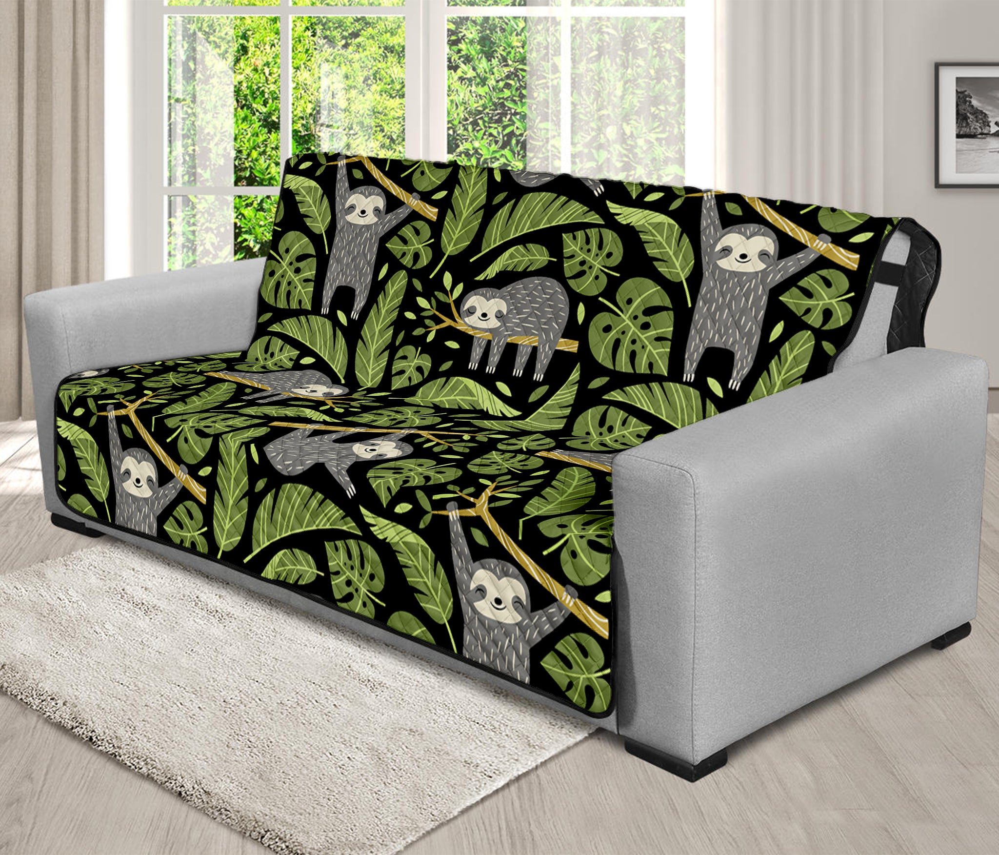 Tropical Sloth Pattern Print Futon Protector