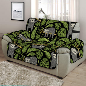 Tropical Sloth Pattern Print Half Sofa Protector