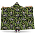 Tropical Sloth Pattern Print Hooded Blanket