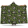 Tropical Sloth Pattern Print Hooded Blanket