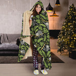 Tropical Sloth Pattern Print Hooded Blanket