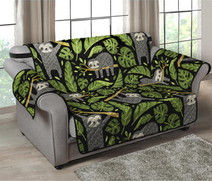 Tropical Sloth Pattern Print Loveseat Protector