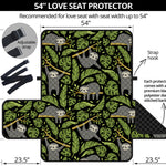 Tropical Sloth Pattern Print Loveseat Protector