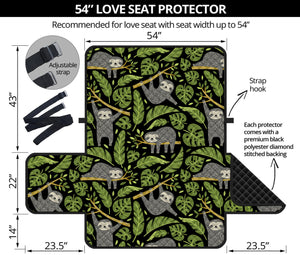 Tropical Sloth Pattern Print Loveseat Protector