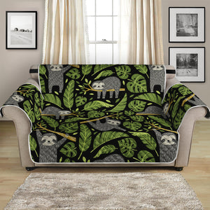 Tropical Sloth Pattern Print Loveseat Protector