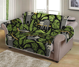 Tropical Sloth Pattern Print Loveseat Protector