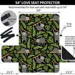 Tropical Sloth Pattern Print Loveseat Protector