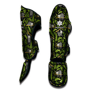 Tropical Sloth Pattern Print Muay Thai Shin Guard