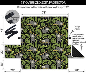 Tropical Sloth Pattern Print Oversized Sofa Protector