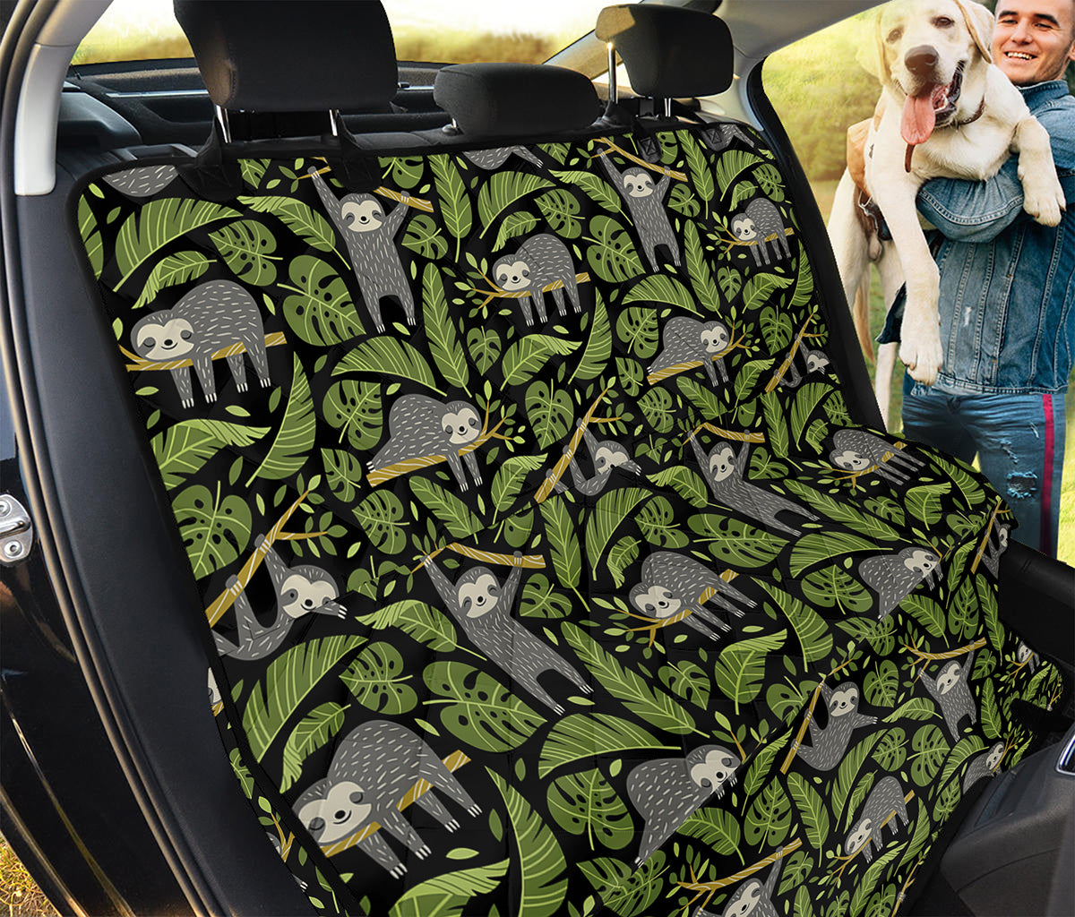 Tropical Sloth Pattern Print Pet Car Back Seat Cover