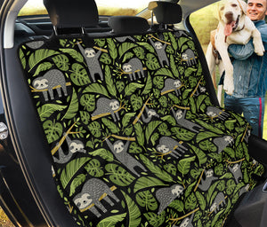 Tropical Sloth Pattern Print Pet Car Back Seat Cover