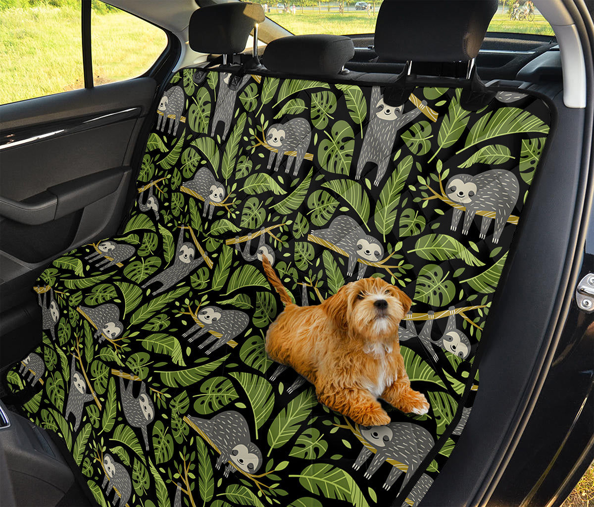 Tropical Sloth Pattern Print Pet Car Back Seat Cover