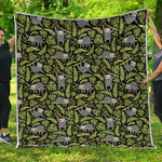 Tropical Sloth Pattern Print Quilt