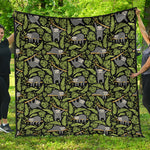 Tropical Sloth Pattern Print Quilt