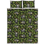 Tropical Sloth Pattern Print Quilt Bed Set