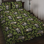 Tropical Sloth Pattern Print Quilt Bed Set