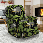 Tropical Sloth Pattern Print Recliner Slipcover