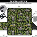 Tropical Sloth Pattern Print Sofa Protector