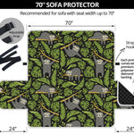 Tropical Sloth Pattern Print Sofa Protector