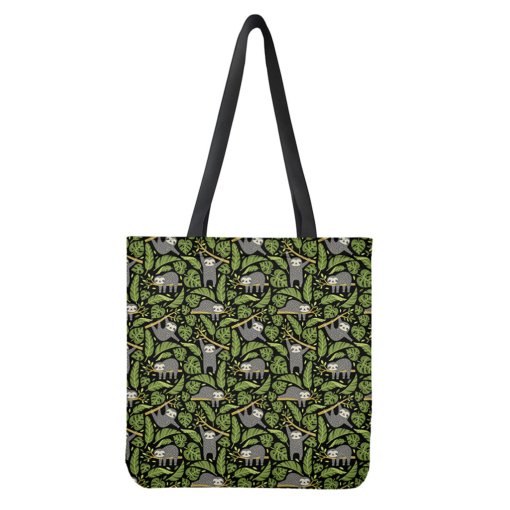 Tropical Sloth Pattern Print Tote Bag