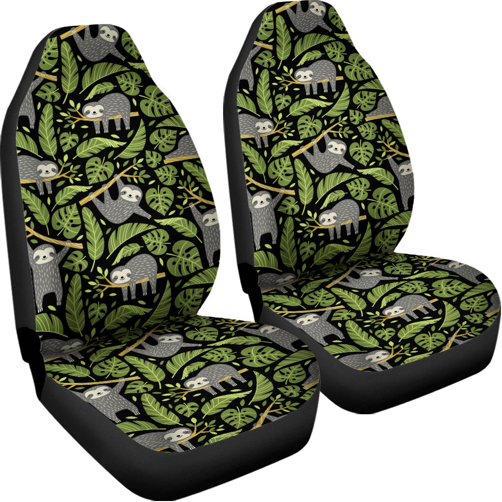 Tropical Sloth Pattern Print Universal Fit Car Seat Covers