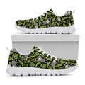 Tropical Sloth Pattern Print White Running Shoes