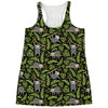 Tropical Sloth Pattern Print Women's Racerback Tank Top