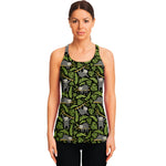 Tropical Sloth Pattern Print Women's Racerback Tank Top