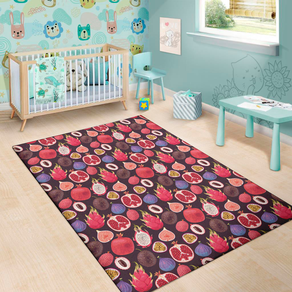 Tropical Summer Fruits Pattern Print Area Rug