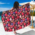 Tropical Summer Fruits Pattern Print Beach Sarong Wrap