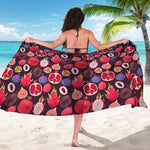 Tropical Summer Fruits Pattern Print Beach Sarong Wrap