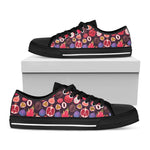 Tropical Summer Fruits Pattern Print Black Low Top Shoes