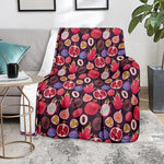 Tropical Summer Fruits Pattern Print Blanket