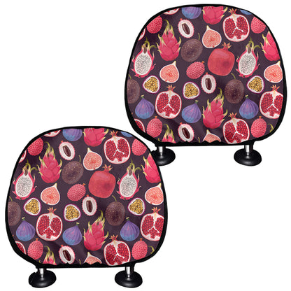 Tropical Summer Fruits Pattern Print Car Headrest Covers